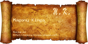 Magony Kinga névjegykártya